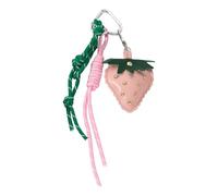 YUNGLOO Edgy Esthétique Fraise Porte-clés Décors PU Cuir Sangle Sac À Dos Décoration Titulaire Sac À Main Ornement Fraise Pu Cuir Charm pour Sacs, a