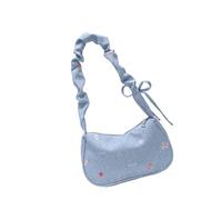 YUNGLOO Élégant sac à main en toile d'inspiration japonaise sous les aisselles, sac à bandoulière spacieux, tenue décontractée, compagnon japonais, bleu clair, One Size