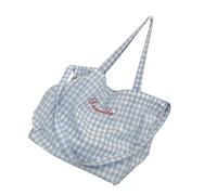 YUNGLOO Élégant sac à main pour femme avec intérieur spacieux - Sac à bandoulière avec poignée supérieure - Sac à main décontracté pour femme tendance, Grille bleue., One Size