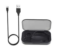 YUNGLOO Étui de chargement noir avec câble de charge USB, cordon de chargeur, accessoires de casque, support de manchon d'écouteurs, clip en silicone, étuis mignons pour filles en vrac adaptateur