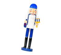 YUNGLOO Figurine de soldat casse-noisette Hanoukka en bois - Décoration de Noël vintage pour fêtes de fin d'année - Présentoir d'étagère - Soldat en bois
