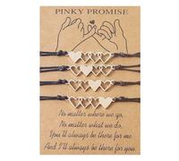 YUNGLOO Lot de 2/3/4 bracelets de promesse en forme de cœur pour couple, femme, fille, adolescente, avec carte de vœux, réglable, bracelets d'amitié assortis BRAC meilleurs couples aimant, taille