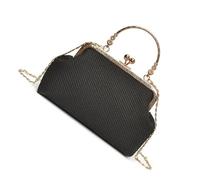 YUNGLOO Sac à main avec fermeture à sangle réglable pour femme - Sac de soirée léger - Intérieur spacieux - Sac à bandoulière convertible à trois voies, Noir , One Size