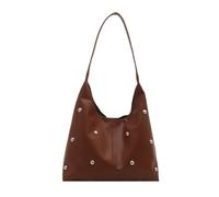 YUNGLOO Sacs à bandoulière croissants pour femme - Joli sac à main sous le bras - Style punk - Rivet - Avec boucle - Pour femme, marron, One Size