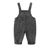YUNGLOO Salopette en jean pour enfants facile à laver, coutures renforcées, sangle réglable, pantalon porte-jarretelles pour un usage quotidien élégant pour enfants, Noir , 120 cm
