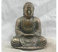 YUNHAO Chinois Folk Culture Faite à la Main Laiton Bronze Statue Sakyamuni Bouddha Sculpture