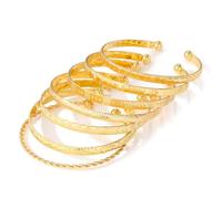 YUNHENTONG Bracelets Empilables, 7 PCS Bracelets Enveloppants Empilables, Or Bracelet Ouvert Set, Bracelet Or Femme Set, Femmes Plusieurs Couches Empilable Bracelet, Bracelet Or Set