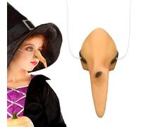 YUNHENTONG Nez de Sorciere Halloween, Accessoire Sorciere Femme Nez de Sorcière Latex avec Cordon Élastique pour Enfants Adultes Halloween Sorcière Cosplay Accessoires de Déguisement de Fête