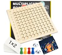 YUNHENTONG Table de Multiplication en Bois, Tableau de Multiplication Montessori, École Primaire Jeux Multiplication, 2 en 1 Montessori Mathématiques pour Enfants Jeux d'apprentissage Précoce