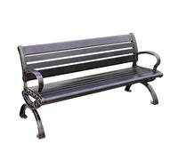 YUNHEST Banc de Loisirs d'extérieur en Aluminium moulé, Dossier Simple, adapté aux Jardins publics, 150 cm de Long, Durable, Bronze Antique.