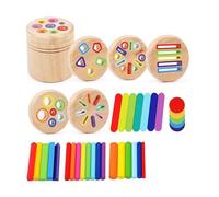 Yunhgft Bâtonnets de Tri de Couleurs Ensemble D'Éveil Sensoriel en Bois Jeu D'Association Formes Apprentissage Jeune Enfant pour Développement de L'Intelligen, 6 Pouces 1