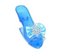 Yunhgft Chaussures de Princesse pour Filles Sandales Élégantes Souliers à Talons Mules de Jeu en Plastique PP Solide avec Nœud Décoratif Adaptées pour Les Fêt, Bleu