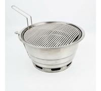 Yunhgft e Charbon Table, Grill Coréen Encastrable en Acier Inoxydable, Portable pour 3-5 Personnes