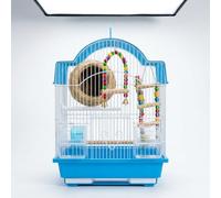 Yunhgft Gran Cage à en métal pour intérieur, volière à avec Accessoires complets, espacement 1 cm, Bleu, Bleu