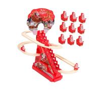 Yunhgft Jeu de Père l Grimpant, Circuit électrique, 6 Pièces, avec Musique, En Polypropylène, pour Enfants (garçons et Filles), Idéal pour Les Fêtes de, avec 12 Figurines de Père Noël