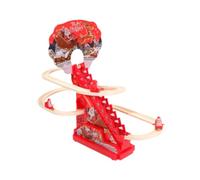 Yunhgft Jeu de Père l Grimpant, Circuit électrique, 6 Pièces, avec Musique, En Polypropylène, pour Enfants (garçons et Filles), Idéal pour Les Fêtes de, avec 3 Figurines de Père Noël