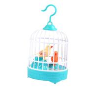 Yunhgft Jouet Oiseau Électronique Cage Parlante avec Activation par Voix Effet Chant Naturel Lumière Douce Parrot Miniature PP Adapté pour Enfants, Bleu