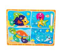 Yunhgft Tableau de Dessin Puzzle Enfant Jeu Éducatif Bois Double Face pour Développement Cognitif Motricité Fine Coordination Visuelle Pensée Créative Adapté, Océan