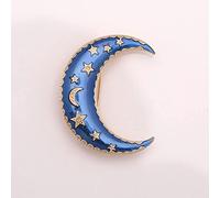 YUNHOME Broche Epingle Broches Pins Épinglette Pince À Châle Broche Européenne Et Américaine Rétro en Or Émaillé Antique, Ciel, Boule, Nuage, Lune, Soleil, Galaxie, Hommes Et Femmes,Broche Lune Bleue