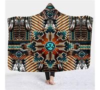 YUNHOME Plaid A Capuche Plaid À Manche Couverture Plaid Couverture De Couverture À Capuche De Manteau Indien Indien Rétro Automne Et Hiver-Hérisson Indien 12_Adulte 80 * 60In