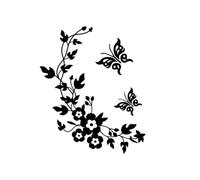 YUNHOME Sticker Mural Toilettes Sticker WC Stickers Toilette Petit Papillon Noir Fleur Vigne Personnalité Stickers Muraux Décoratifs Salle De Bain Autocollants De Toilette Stickers Muraux PVC
