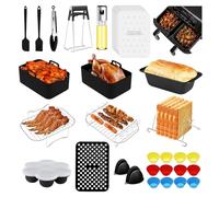 Yuning Accessoires AirFryer, 127 Pièces Accessoires pour Fritteuse à Air, Accessoires de Fritteuse à Faire Chaud Ninja Dual AF500EU, AF400EU, AF300EU & Other 7,6L-9,5L Foodi Airfryer Moule Silicone