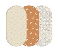 YUNIOO Lot de 3 draps-Housses pour couffin, Berceau, Landau, Panier à Langer et Housse de Matelas à Langer. 100% Coton Doux pour différents Matelas. 80 x 40 cm