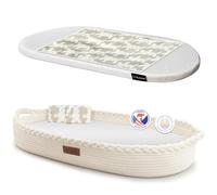 Yunioo Matelas à Langer Bébé, Panier à Langer Avec Coussin de Voyage Supplémentaire, Tapis à Langer Nomade en Mousse et Housse Hydrofuge pour Plan a Langer pour Commode