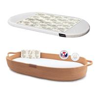 Yunioo Matelas à Langer Bébé, Panier à Langer Avec Coussin de Voyage Supplémentaire, Tapis à Langer Nomade en Mousse et Housse Hydrofuge pour Plan a Langer pour Commode