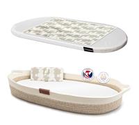 Yunioo Matelas à Langer Bébé, Panier à Langer Avec Coussin de Voyage Supplémentaire, Tapis à Langer Nomade en Mousse et Housse Hydrofuge pour Plan a Langer pour Commode