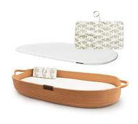 Yunioo matelas à langer, panier à langer avec coussin de voyage supplémentaire, matelas à langer en mousse et housse hydrofuge, panier en corde de coton, dessus de table à langer │Brique
