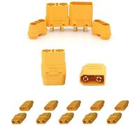 Yunique France 5 Paires Xt90h Haute Qualité, Mâle-Femelle Avec Passe De Filetage, Connecteurs Pour Batteries De Modèle Rc Lipo-Yunique Green-Clean-Power Jaune