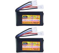Yunique France Lot De 2 Batteries Lipo 7.4v 600mah 35c 2s Avec Prise Molex - Compatible Avec Fms Fcx24 Rc Car Truck-Autre Multicolore