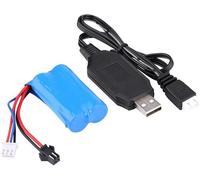 YUNIQUE Green-CLEAN-Power Batterie Lipo 7,4 V 1500 mAh 2S SM-2P avec câble de charge USB compatible avec Rc Toys U12A S033G Q1 H101 Durée de vie prolongée Bleu 67 x 19 x 37 mm 96 g