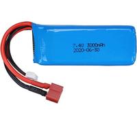 YUNIQUE GREEN-CLEAN-POWER Batterie Lipo 7,4 V 3000 mAh 2S avec connecteur T Plug - Compatible avec Wltoys 144001 1/14 RC Auto - Remplacement haute performance pour modèles radiocommandés