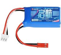 YUNIQUE GREEN-CLEAN-POWER - Batterie LiPo 7,4 V 600 mAh 15C 2S avec connecteur JST à 2 broches - Compatible avec RC A560, SU27, D460, RC4GS V3, RC6GS V3, AT10II, AT9S Pro, T8FB, T12D, T16D