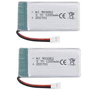 YUNIQUE GREEN-CLEAN-POWER - Batterie Lipo Rechargeable 3.7V 1200mAh pour Drones | Compatible avec Syma X5SC, X5SW, Wltoys, JJRC | Temps de Vol 15 Min, 54x29x9mm - 27,4 GR, Argent