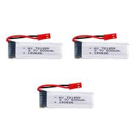 YUNIQUE GREEN-CLEAN-POWER - Batterie Lipo Rechargeable 3.7V 500mAh 3 Pcs | Compatible avec Les Drones Quadricoptères UDI U817, U817C, U817A, U818A, WLtoys V959 et Autres, 57x17x8 mm - 16 GR, Argent