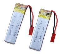 YUNIQUE GREEN-CLEAN-POWER - Batterie Lipo Rechargeable 3.7V 600mAh pour Drones RC | Compatible avec UDI U817, WLtoys V959, Syma X5C, JJRC | 2 Pièces | 65X17X8 mm - 17,5 GR, Argent