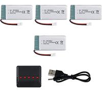 YUNIQUE GREEN-CLEAN-POWER - Batterie LiPo Rechargeable 4pcs 3.7V 1200mAh pour Drones Quadricoptères RC Syma X5SC X5SW | Haute Performance, Matière Li-Po | Chargeur 1 à 4, 54 x 29 x 9 mm - 27,4 GR