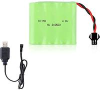 YUNIQUE GREEN-CLEAN-POWER - Batterie Rechargeable Ni-MH 4.8V 1200mAh pour Voitures Télécommandées | Inclus Chargeur USB | Recharge Rapide, Jeu de Plus de 18 Min, Vert, 55x48x15 mm - 84 GR