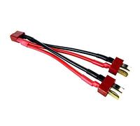 YUNIQUE GREEN-CLEAN-POWER - Câble Parallèle T-Plug T-Deans | Connecteur Universel pour Batteries LiPo RC | Installation Facile | Convient pour Voitures, Bateaux, Avions RC, Rouge Noir, Plastique