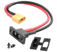 YUNIQUE GREEN-CLEAN-POWER - Câble XT90E-M mâle vers XT90 mâle 30 cm 10 AWG plaqué or avec montage Bulkhead, bouchon anti-poussière - Adaptateur RC pour batteries Lipo, drones, voitures et hélicoptères