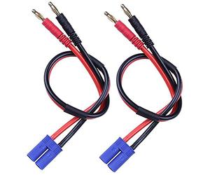 YUNIQUE GREEN-CLEAN-POWER - Connecteur Câble de Charge 2 Pièces EC5 Fiche 4.0mm | Convient pour Drones RC, Hélicoptère RC, Batterie Lipo 7.4 | Haute Flexibilité, Or, Polyester