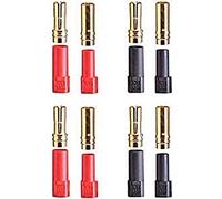 YUNIQUE GREEN-CLEAN-POWER - Connecteurs XT150 Mâle-Femelle 4 Paires pour Batteries Rc Lipo | Fiches en Or 6mm | Compatible 8AWG | Résistant à Haute Température, Rouge Noir, Plastique