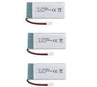 YUNIQUE GREEN-CLEAN-POWER - Ensemble de 3 Batteries LiPo 3.7V 1200mAh pour Drones RC | Compatible avec Syma X5SC X5SW, WLtoys K989 | Durée de Vol 15 Min | Légères et Puissantes, Argent