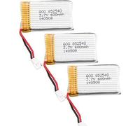 YUNIQUE GREEN-CLEAN-POWER - Ensemble de 3 Batteries Lipo Rechargeables 600mAh 3.7V pour Drones | Compatible avec Syma X5, Cheerson CX-30W, Skytech M68, Wltoys F949 | Dimensions : 42x24.5x8.5 mm