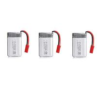 YUNIQUE GREEN-CLEAN-POWER - Ensemble de 3 Batteries Lipo Rechargeables 750mAh 3.7V | Compatible avec MJX X300C X400 X800, Drones RC | Dimensions 45x24x8mm, Poids 16g, Argent