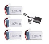 YUNIQUE GREEN-CLEAN-POWER - Ensemble de 4 Batteries 650mAh 3.7V pour Drones Syma X5C X5 | Inclut Chargeur 4 en 1 | Convient pour Cheerson CX-30W, Skytech M68, Wltoys F949 | 44 x 25 x 10 mm - 17 GR