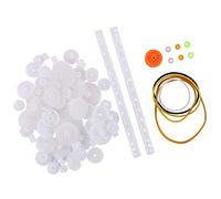 YUNIQUE GREEN-CLEAN-POWER - Kit de 60 Pièces de Poulies et Engrenages de Rechange | pour Robotique, Drones, Voitures RC | Idéal pour Les Projets DIY, Blanc, 60 pièces, Plastique